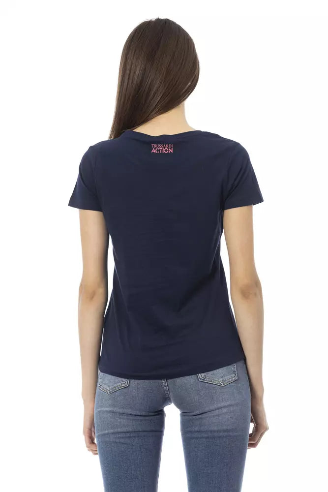 Blue Cotton Women Top