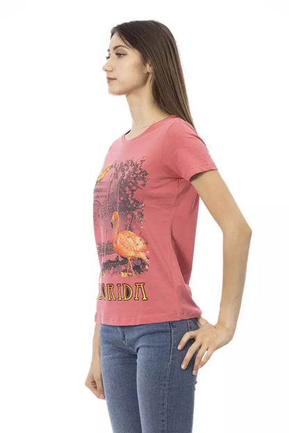 Schickes pinkes Print-T-Shirt für trendige Sommer-Looks