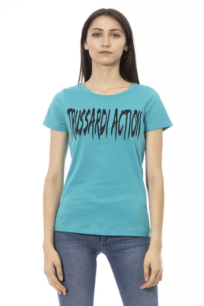 Light Blue Cotton Women Top