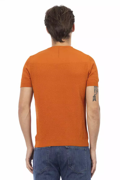 Orangefarbener Baumwollpullover