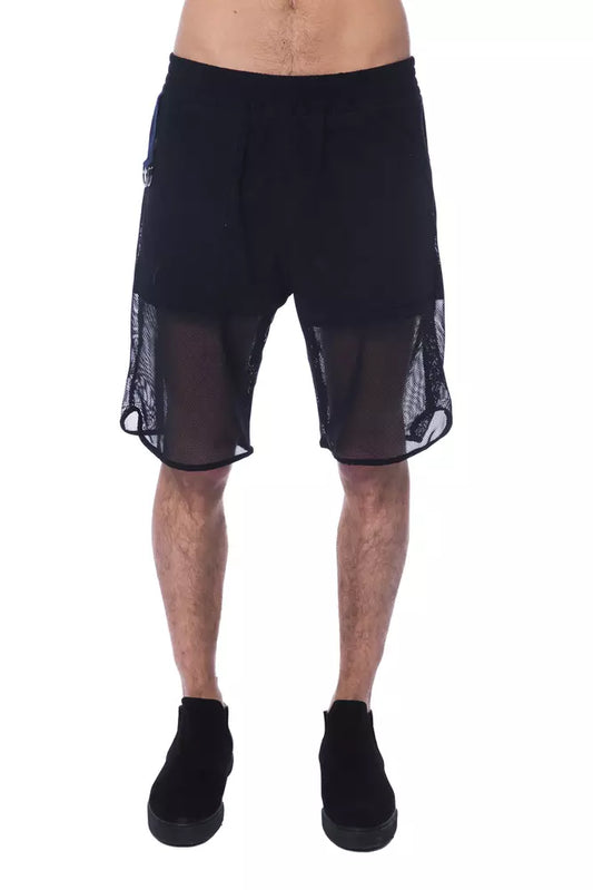 Schwarze Polyester-Shorts