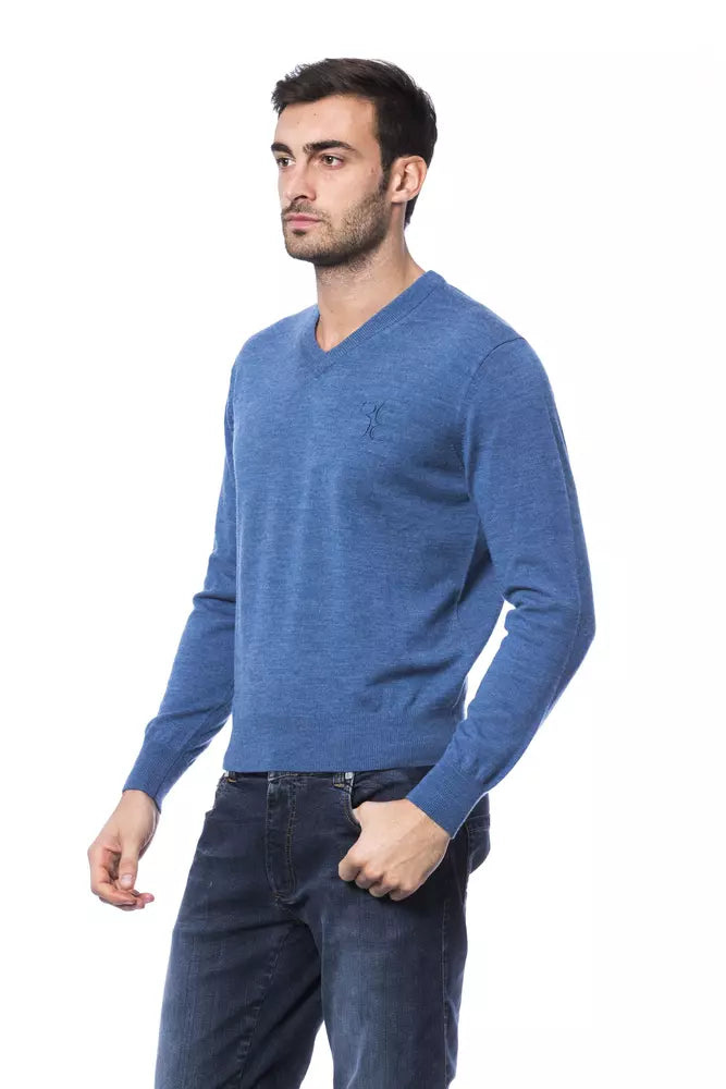 Maglione in lana merino blu