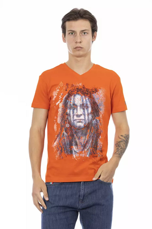 Orangefarbenes Baumwoll-T-Shirt