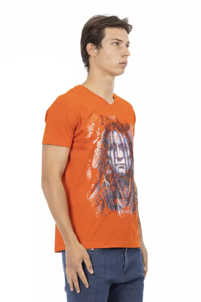 Orangefarbenes Baumwoll-T-Shirt