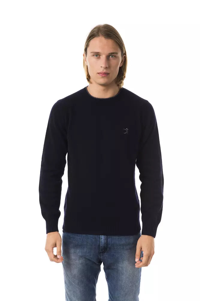 Blauer Wollpullover