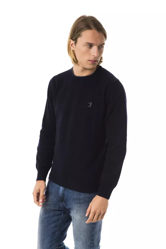 Blauer Wollpullover