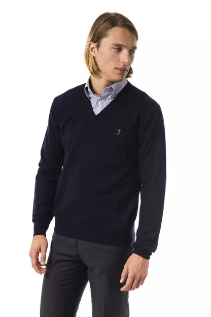 Maglione in lana merino blu