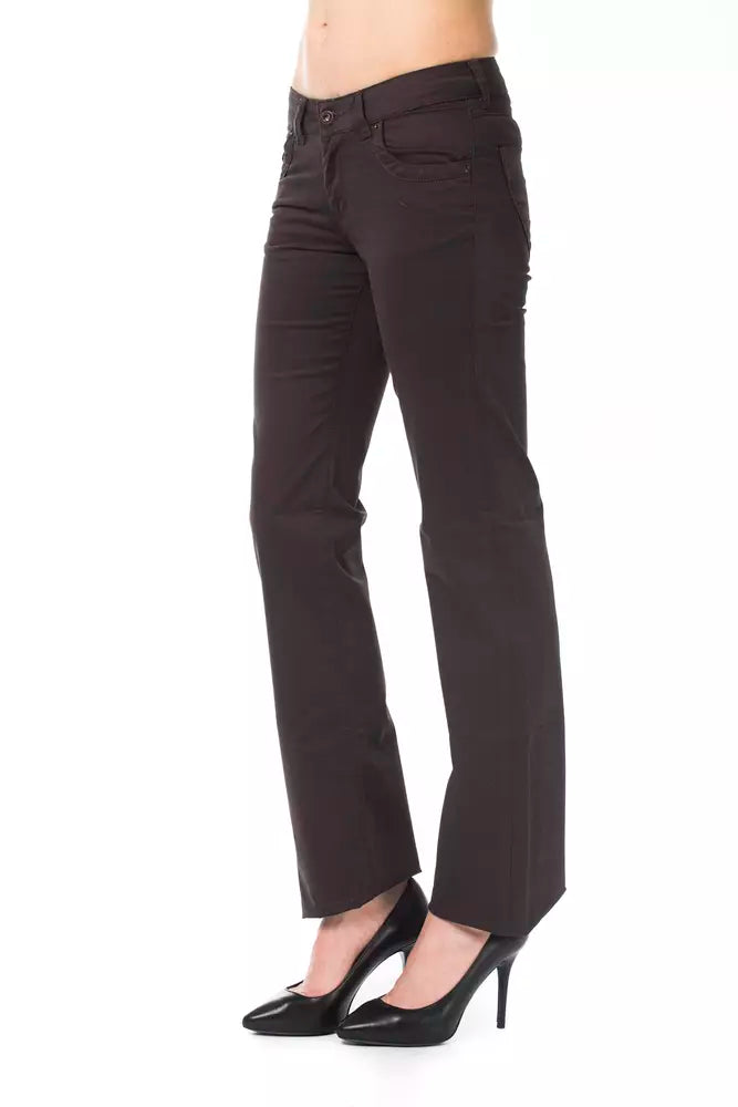 Elegante braune Regular Fit Designerhose