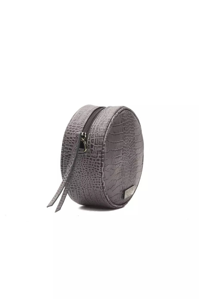 Sac bandoulière en cuir gris