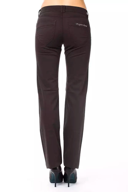 Elegante braune Regular Fit Designerhose