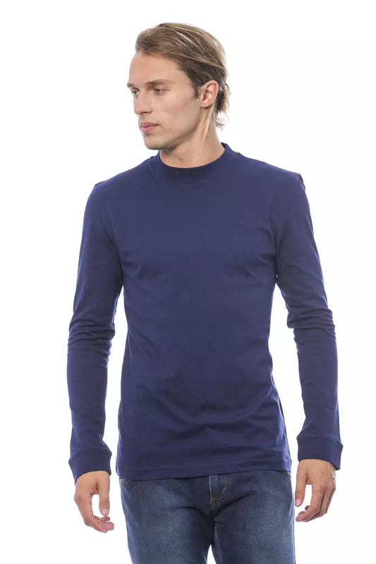 Blauer Baumwollpullover