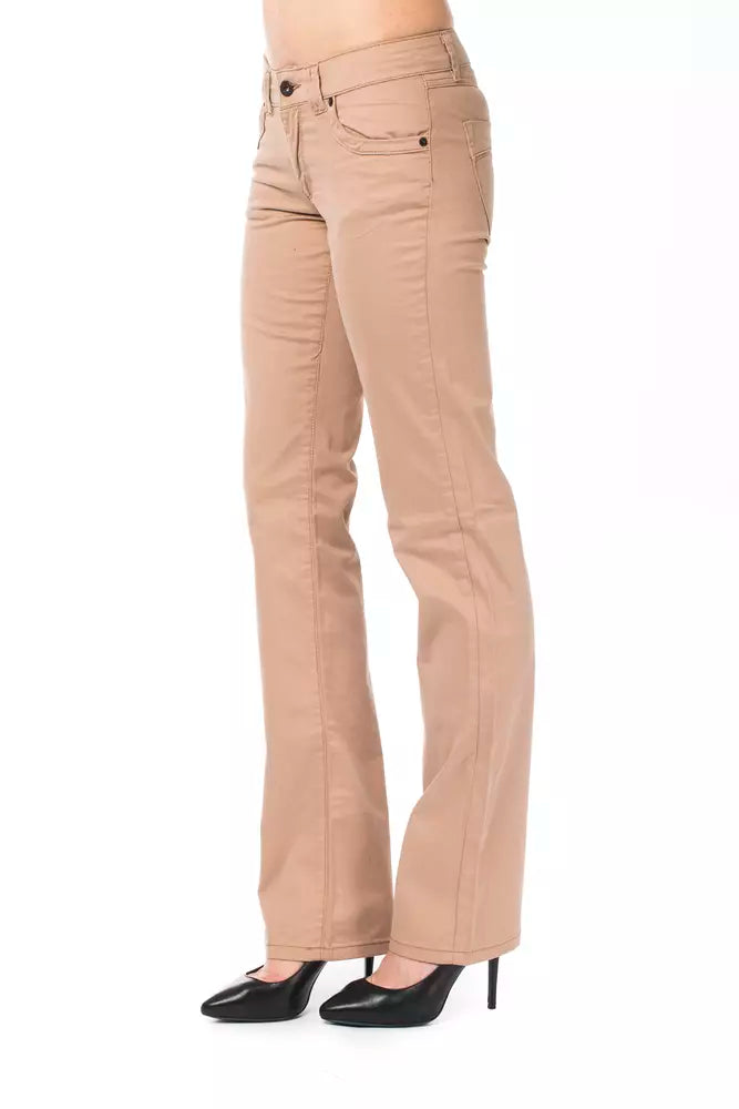 Schicke beige Regular Fit Hose für Damen