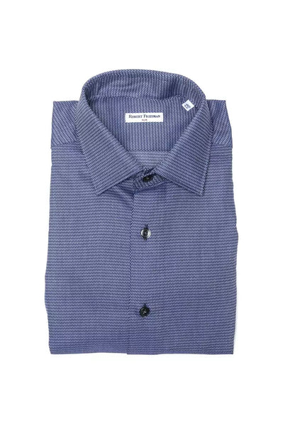 Robert Friedman Blue Cotton Men Shirt