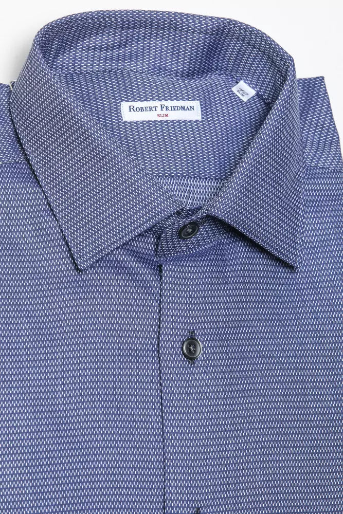 Robert Friedman Blue Cotton Men Shirt