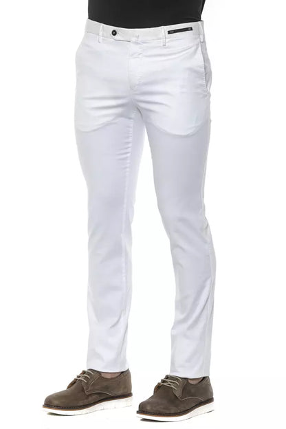 PT Torino White Cotton Men Trouser