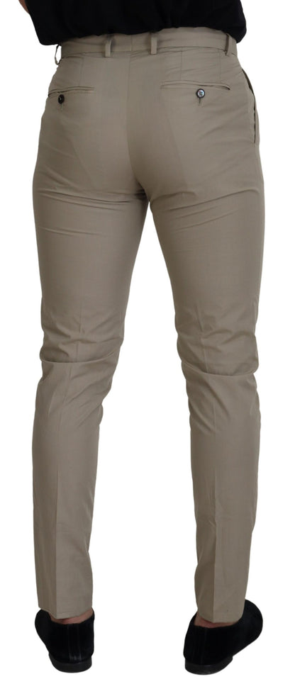 Pantaloni da uomo slim fit in cotone beige