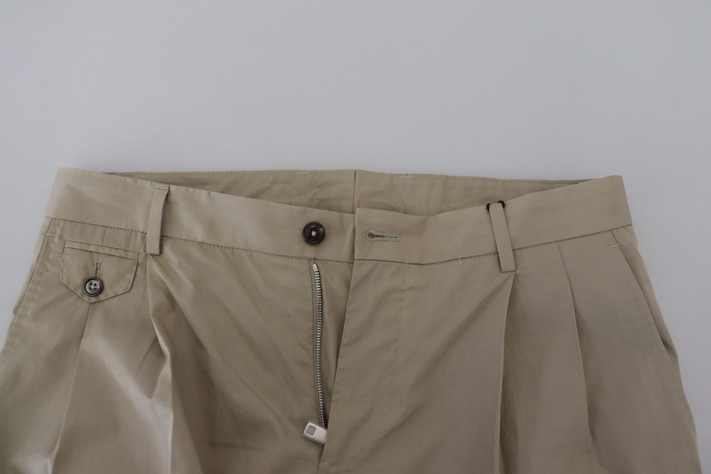 Pantaloni da uomo slim fit in cotone beige