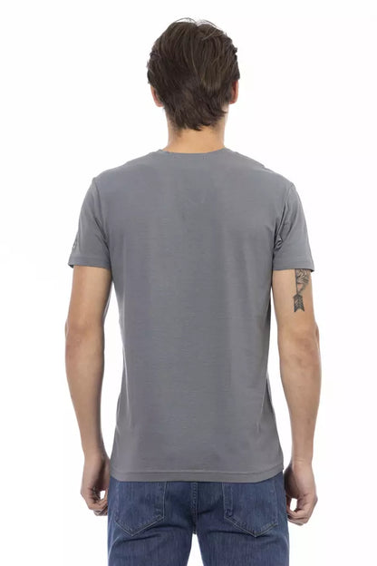 Trussardi Action Gray Cotton Mens TShirt