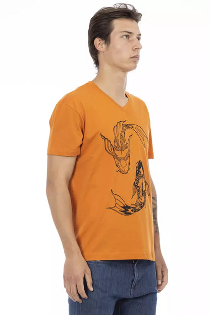 Orangefarbenes Baumwoll-T-Shirt