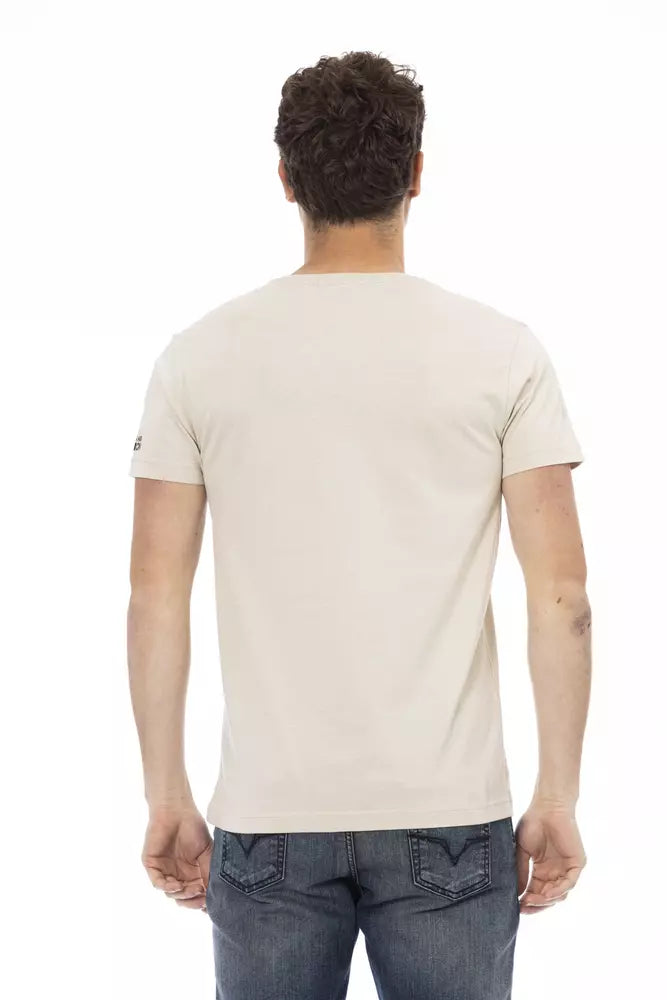 Trussardi Action Beige Cotton Men T-Shirt