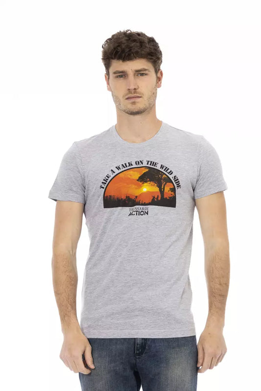 Graues Baumwoll-T-Shirt