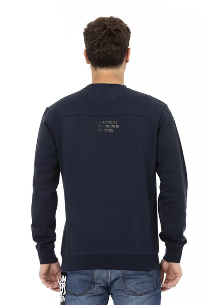 Blauer Baumwollpullover