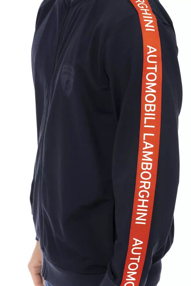 Automobili Lamborghini Blue Polyester Men Sweater