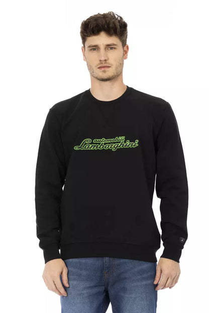 Schwarzer Baumwollpullover