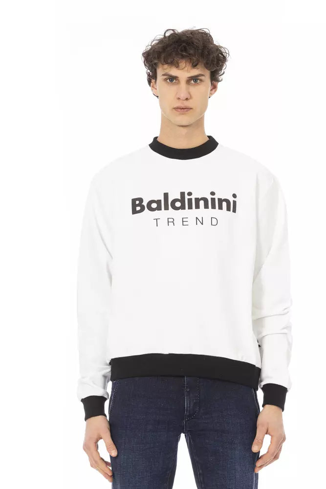 Baldinini Trend White Cotton Men Sweater