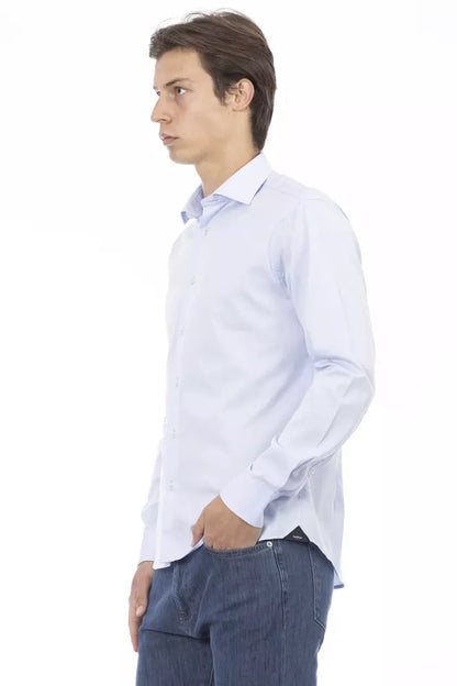 Baldinini Trend Light Blue Cotton Men Shirt