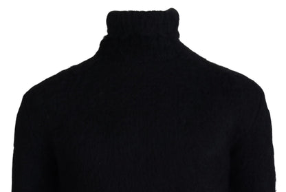 Maglione da uomo pullover in mohair dolcevita oro nero