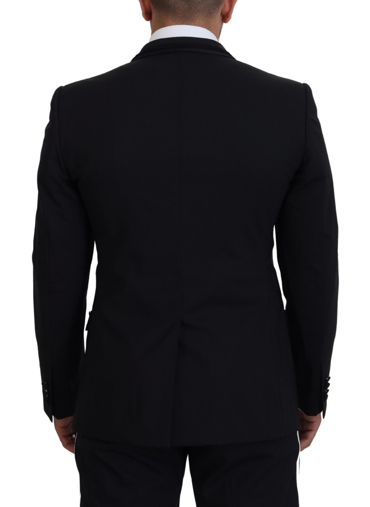 Dolce & Gabbana Elegant Black Silk-Lined Evening Blazer