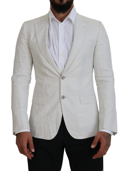 Eleganter weißer einreihiger Sicilia-Blazer