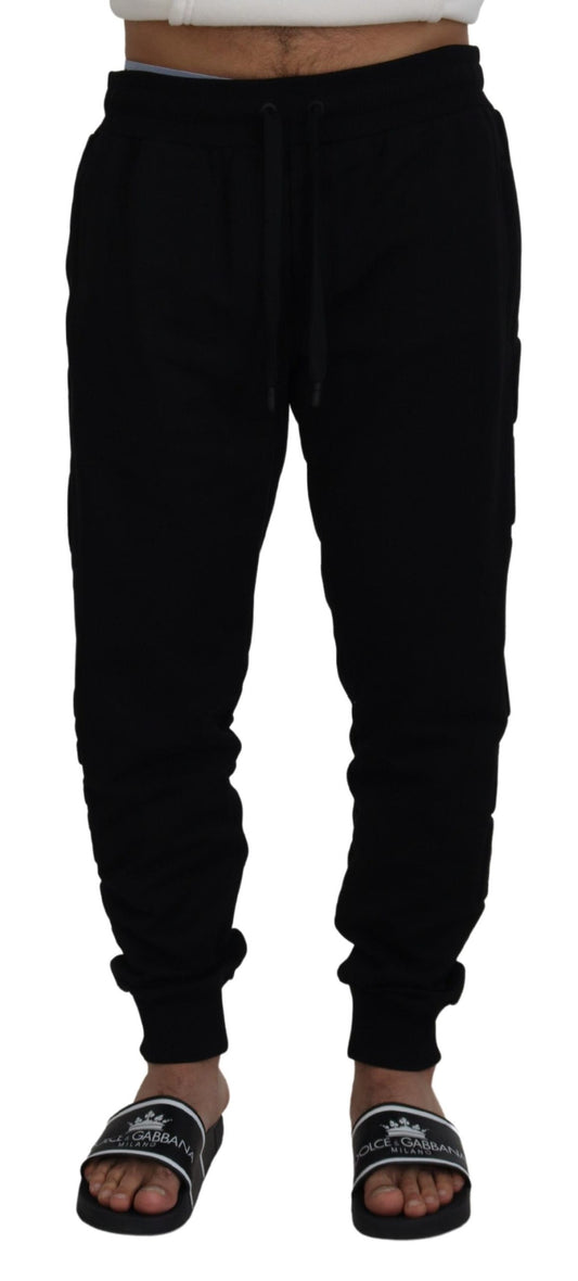 Pantaloni jogger da uomo in cotone nero