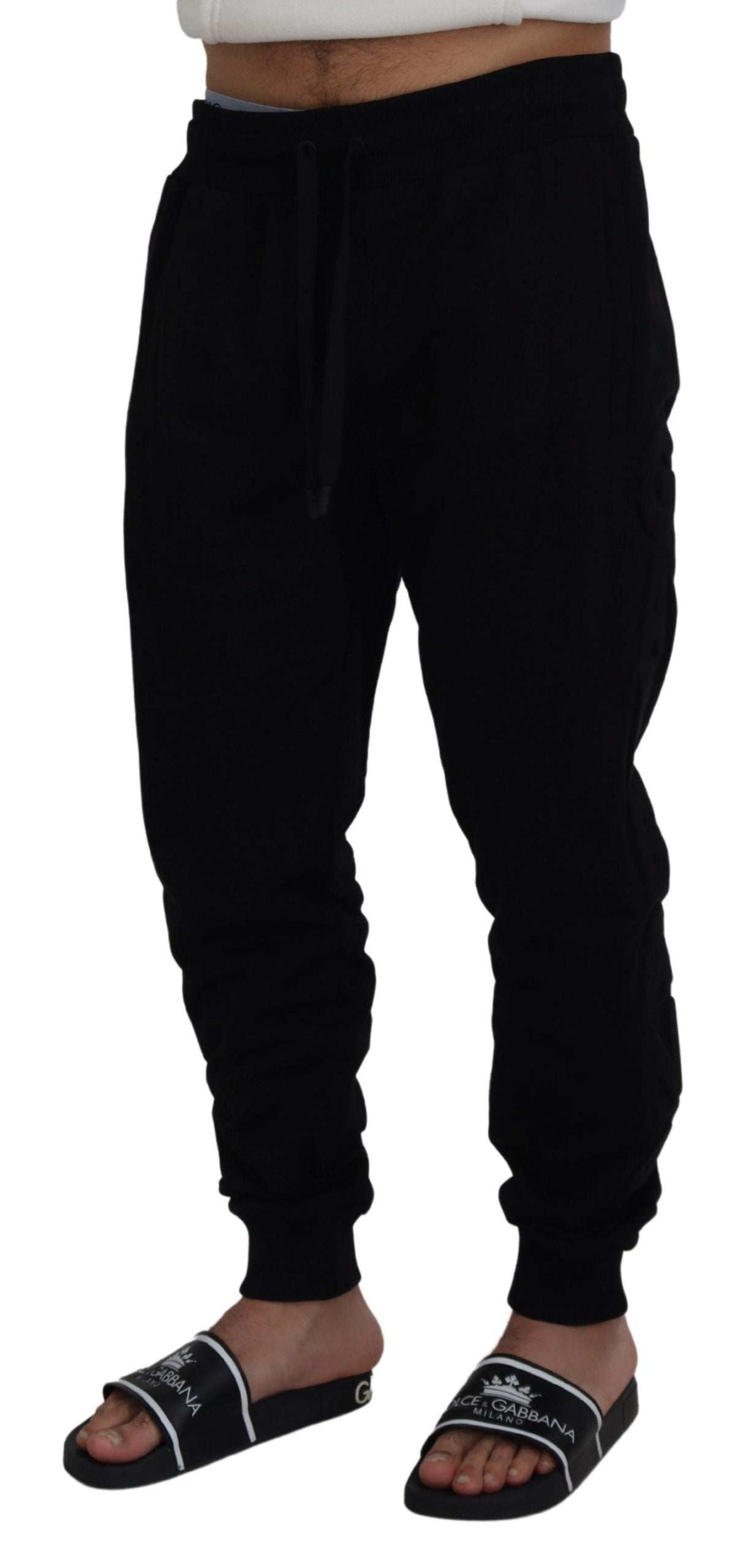 Pantaloni jogger da uomo in cotone nero