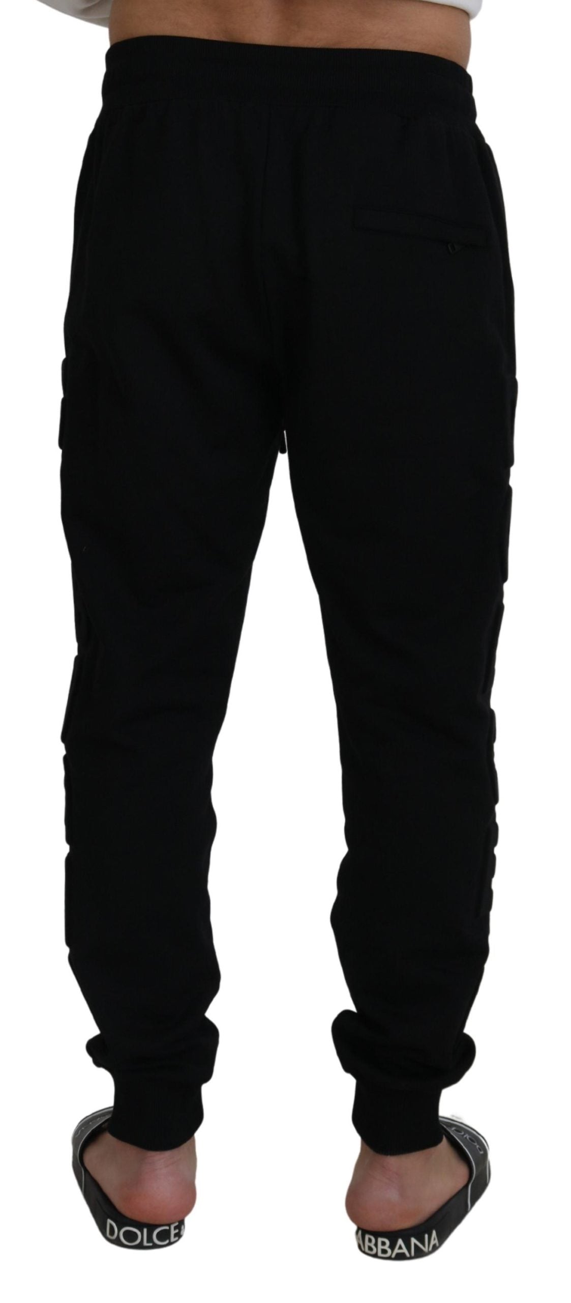 Pantaloni jogger da uomo in cotone nero