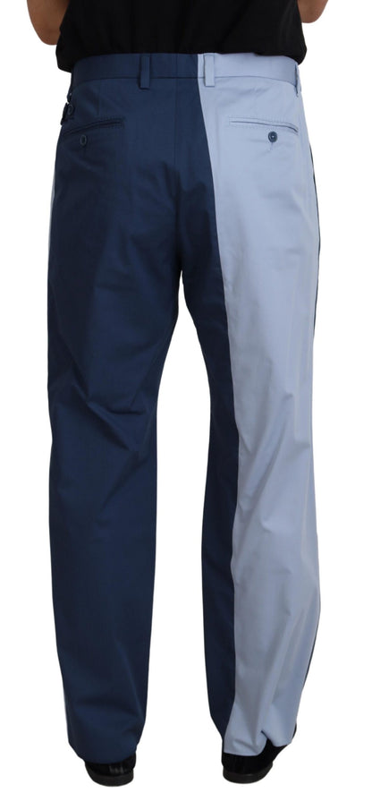 Pantaloni dritti in cotone blu