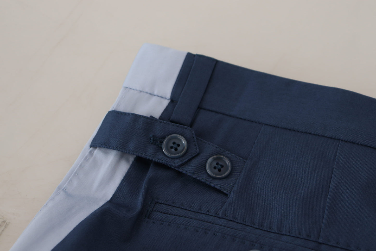 Pantaloni dritti in cotone blu