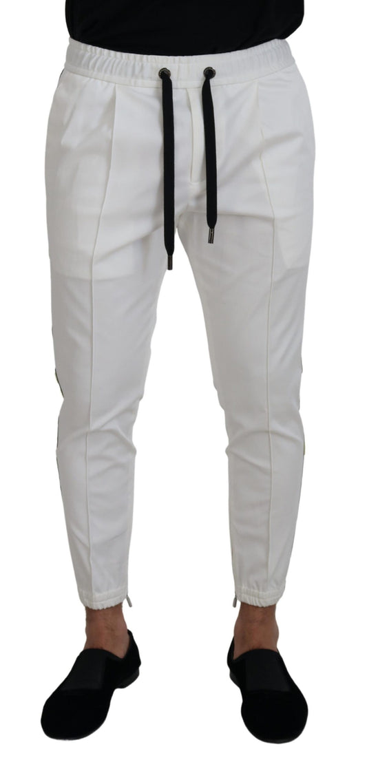 Pantaloni jogger con logo DG in cotone bianco