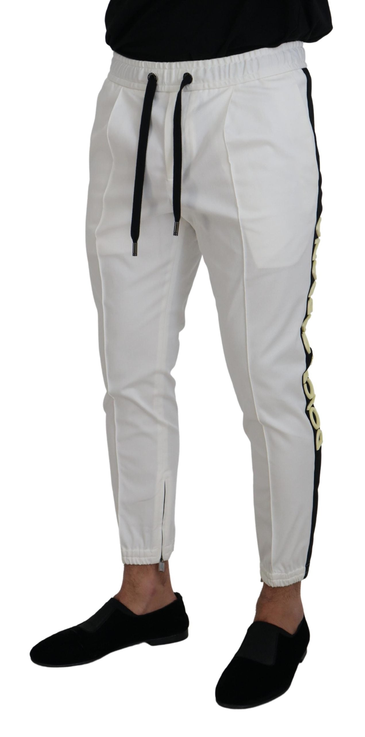 Pantaloni jogger con logo DG in cotone bianco