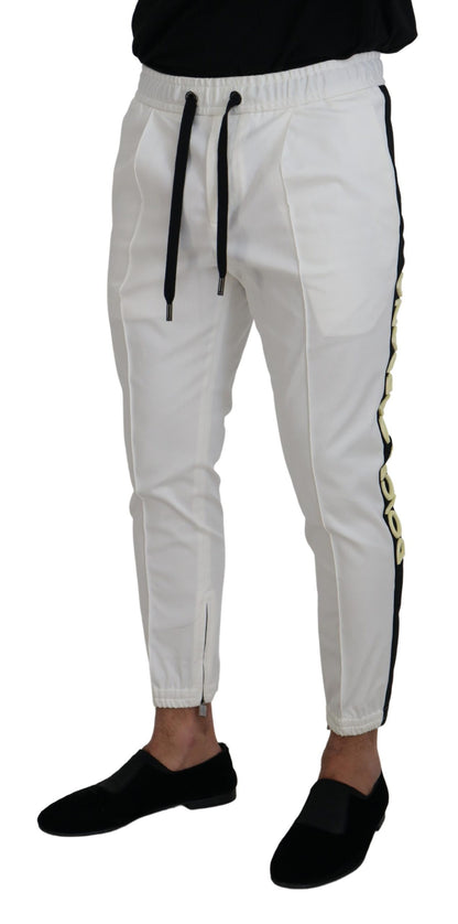 Pantaloni jogger con logo DG in cotone bianco