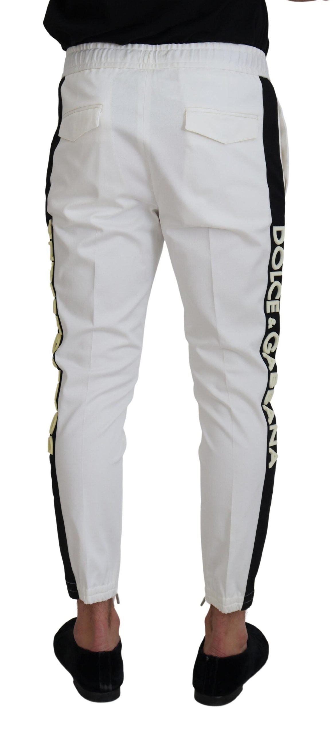 Pantaloni jogger con logo DG in cotone bianco