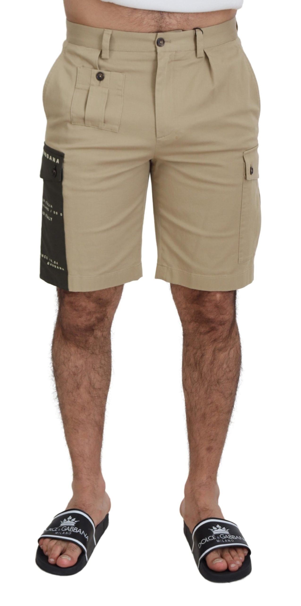 Elegante beige Designer-Shorts aus Baumwollmischung