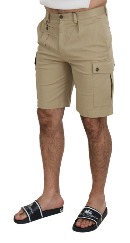 Elegante beige Designer-Shorts aus Baumwollmischung