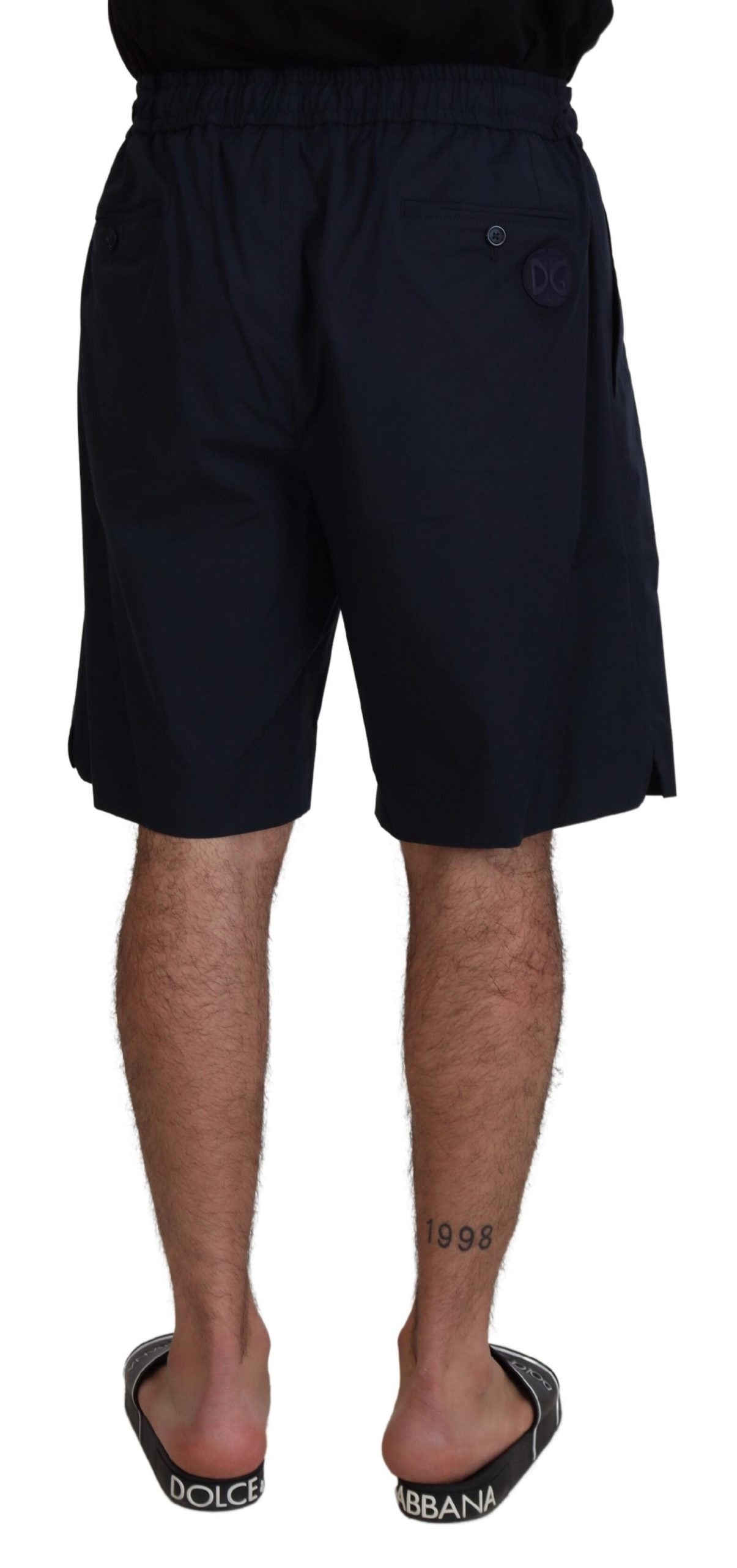 Elegante blaue Shorts aus Baumwollmischung