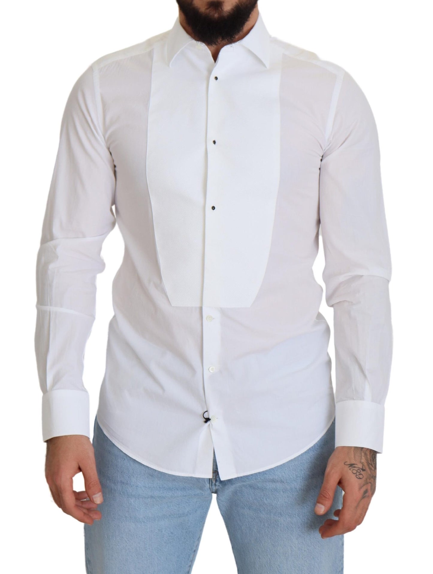 Elegantes Slim Fit-Hemd aus weißer Baumwollpopeline