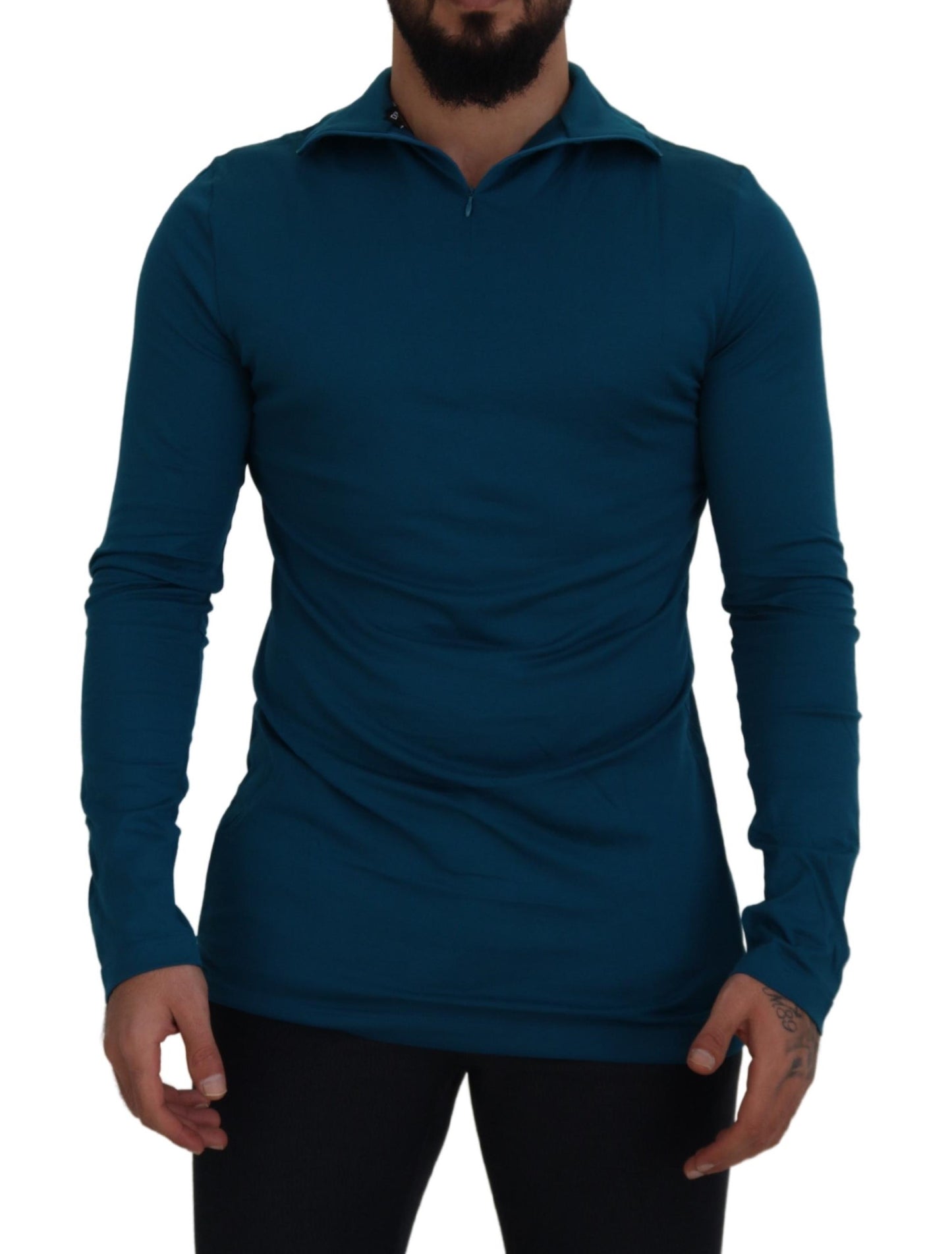 Eleganter blauer Pullover aus Baumwolle