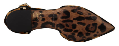 Scarpe con stampa leopardata impreziosite da ballerina marrone