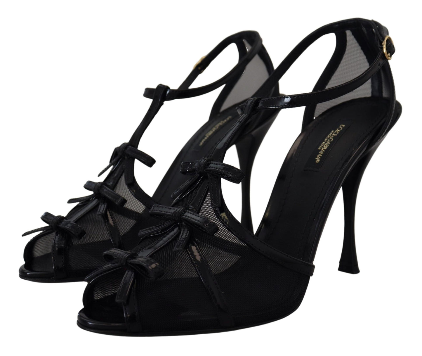 Elegante schwarze Sandaletten mit Stilettoabsatz