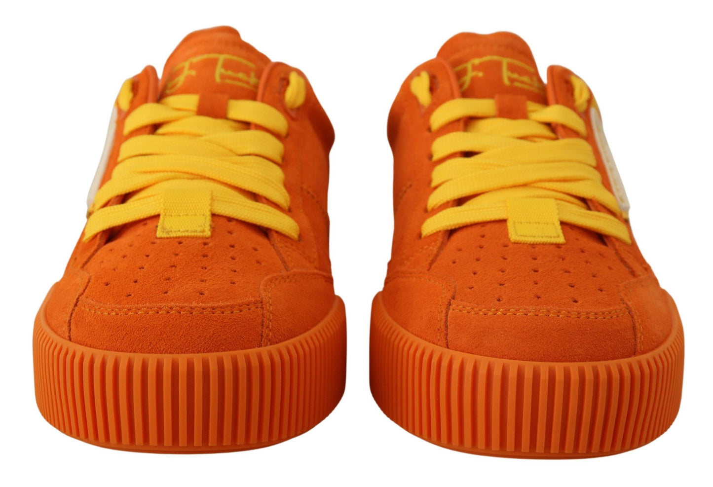 Schicke orange Wildleder-Schnürsneaker